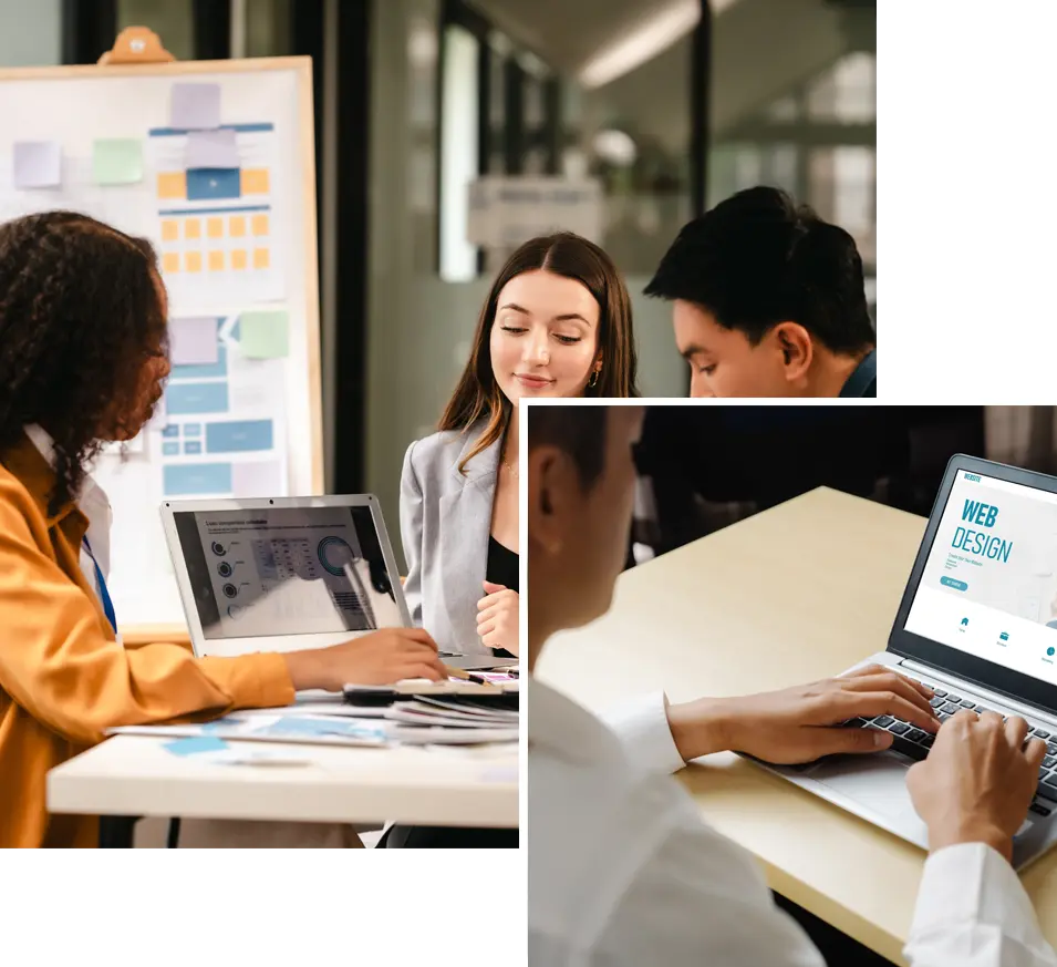 Web design agency team meeting